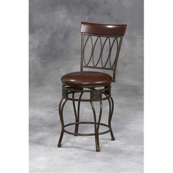 Linon Four Oval Back Counter Stool 24 Inch Matte Bronze 02562MTL01KD